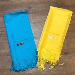 Pashmina Turquoise and Yellow Scarf Bundle